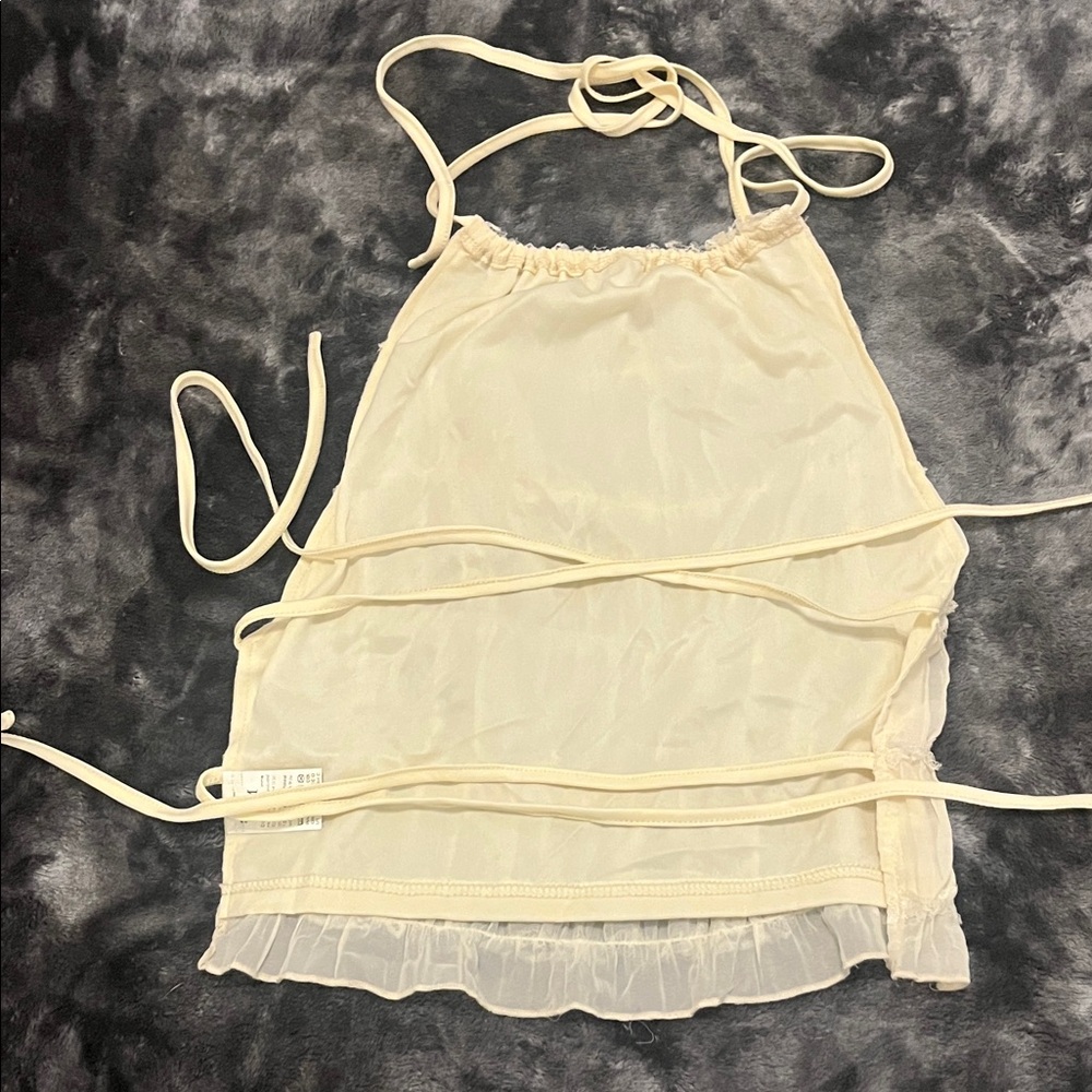 Cream Ruffle Backless Top - Picture 4 of 6